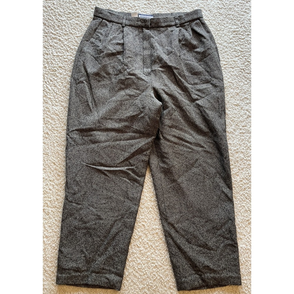 Vintage Pendleton Pleated Brown Lined 100% Wool Trouser Pants Women 12 Short USA